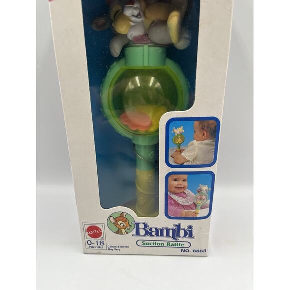 Vintage 90s Disney Bambi Thumper Suction Rattle - New! - Picture 4 of 12